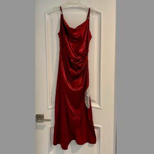 Shein Red Satin Maxi Dress